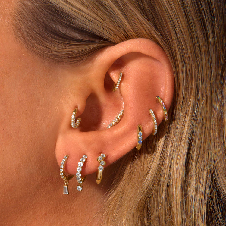 Icicle Topaz Huggies