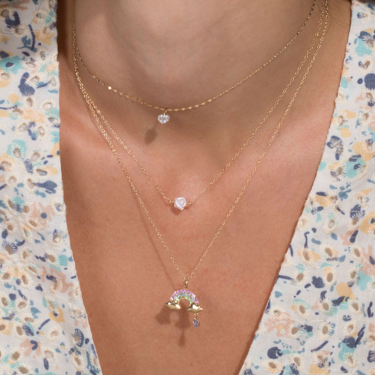 Image of 14K Yellow Gold In Bloom Necklace with Stone and Strand Necklaces