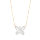 Stone and Strand 10K Yellow Gold Jumbo Butterfly Diamond Necklace Close Up Image