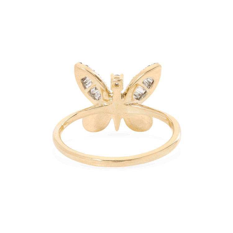 Stone and Strand 10K Yellow Gold Jumbo Butterfly Diamond Ring Rear Image