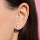 Image of 10K Yellow Gold Jumbo Butterfly Diamond Studs on Models Ear