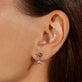 Image of 10K Yellow Gold Just the Two of Us Geranium Drop Earrings on Models Ear