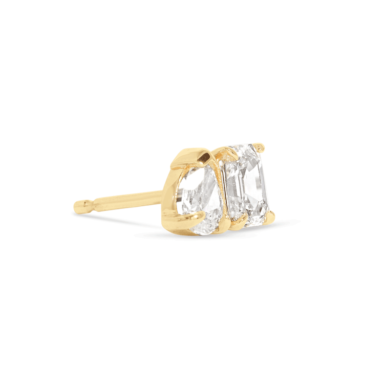 Stone and Strand 14K Yellow Gold Lab-Created Diamond Festival Studs Side Image