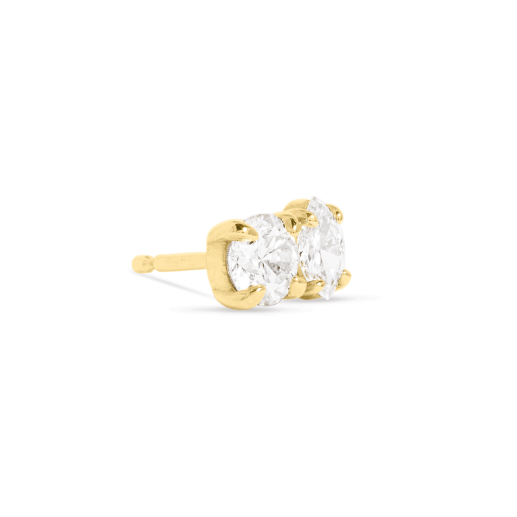 Stone and Strand 14K Yellow Gold Lab-Created Diamond Fete Studs Side Image