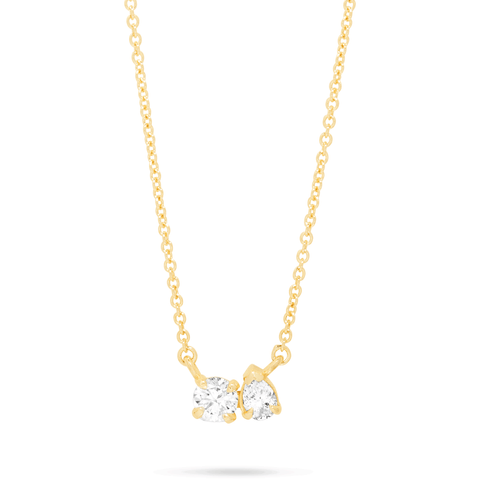 Stone and Strand 14K Yellow Gold Lab-Created Diamond Jubilee Necklace Close Up Image