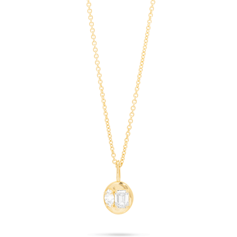 Stone and Strand 14K Yellow Gold Lab-Created Diamond Soiree Medallion Necklace Close Up Image