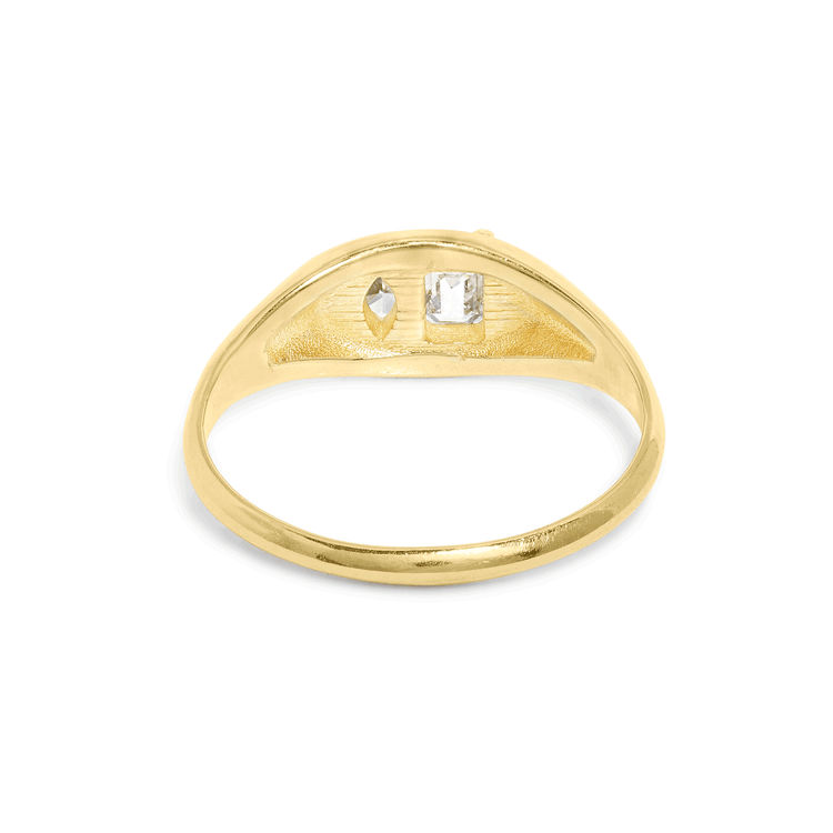 Stone and Strand 14K Yellow Gold Large Lab-Created Diamond Soiree Signet Rear Image