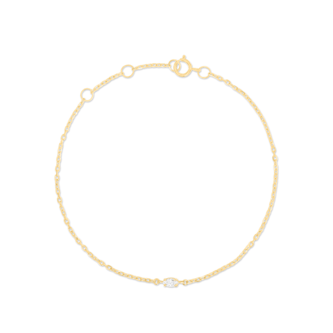 Stone and Strand 14K Yellow Gold Lab-Created Diamond Marquise Bracelet Front Image