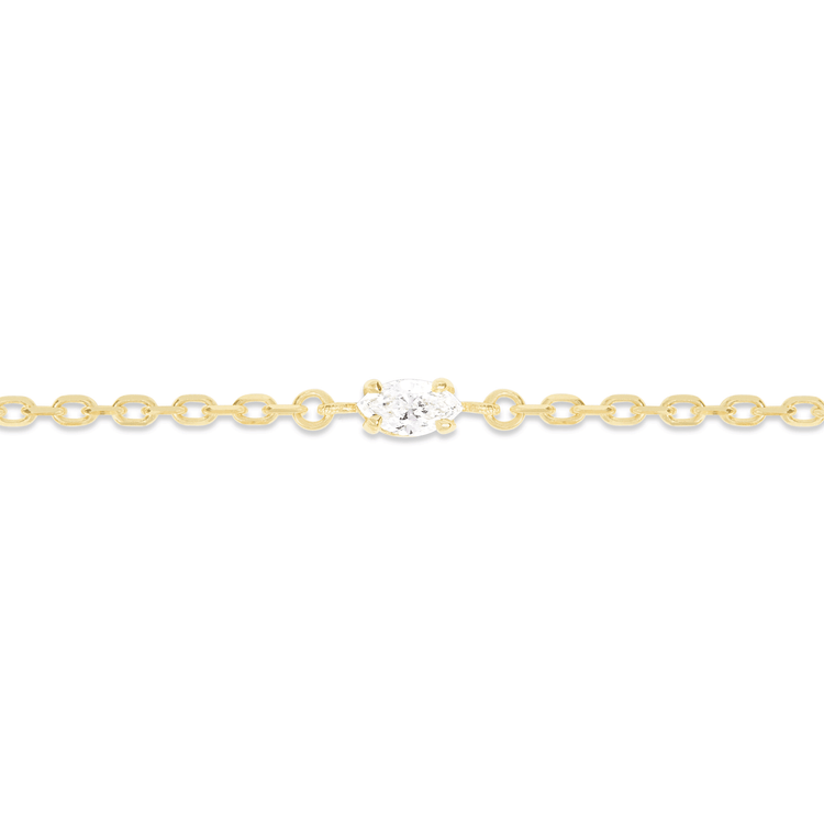 Stone and Strand 14K Yellow Gold Lab-Created Diamond Marquise Bracelet Close Up Image