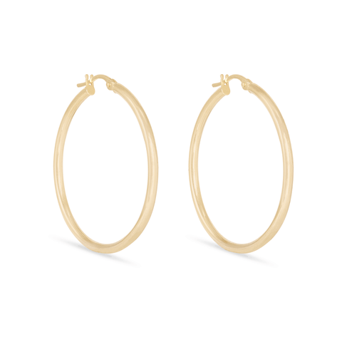 Stone and Strand 14K Yellow Gold Large Classic Hoops Side Image