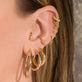 Image of 14K Yellow Gold Large Classic Hoops with Stone and Strand Earrings