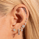 Image of 14K Yellow Gold Large Diamond Studs with Stone and Strand Earrings