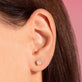 Image of 14K Yellow Gold Large Diamond Studs on Models Ear