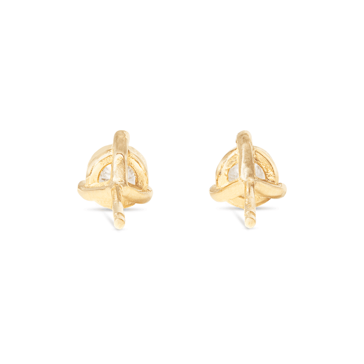 Stone and Strand 14K Yellow Gold Large Diamond Studs Rear Image