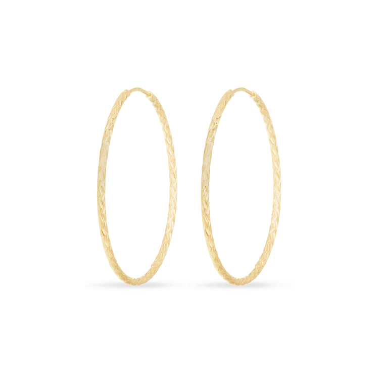 Large hollow gold hoop earrings