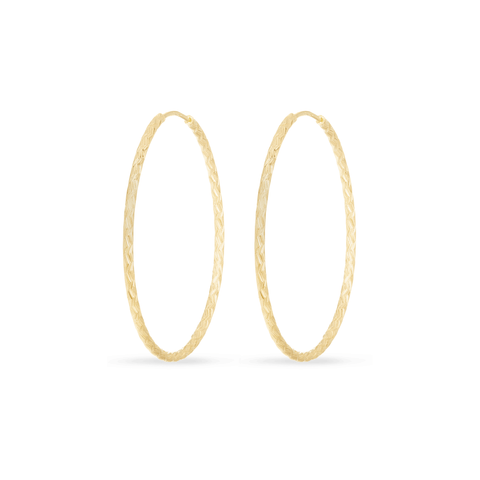 Large hollow gold hoop earrings
