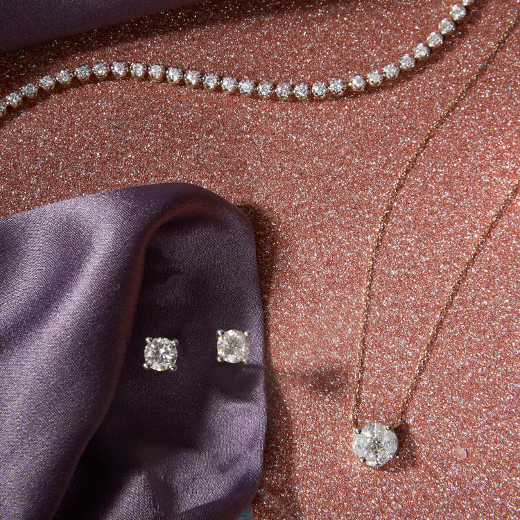 Maggie , Gold Finish Diamond Replica Pendant With Back Screws Earrings –  www.soosi.co.in