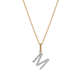 Stone and Strand 10K Yellow Gold Large Pave Diamond Initial Charm Necklace Close Up M Image