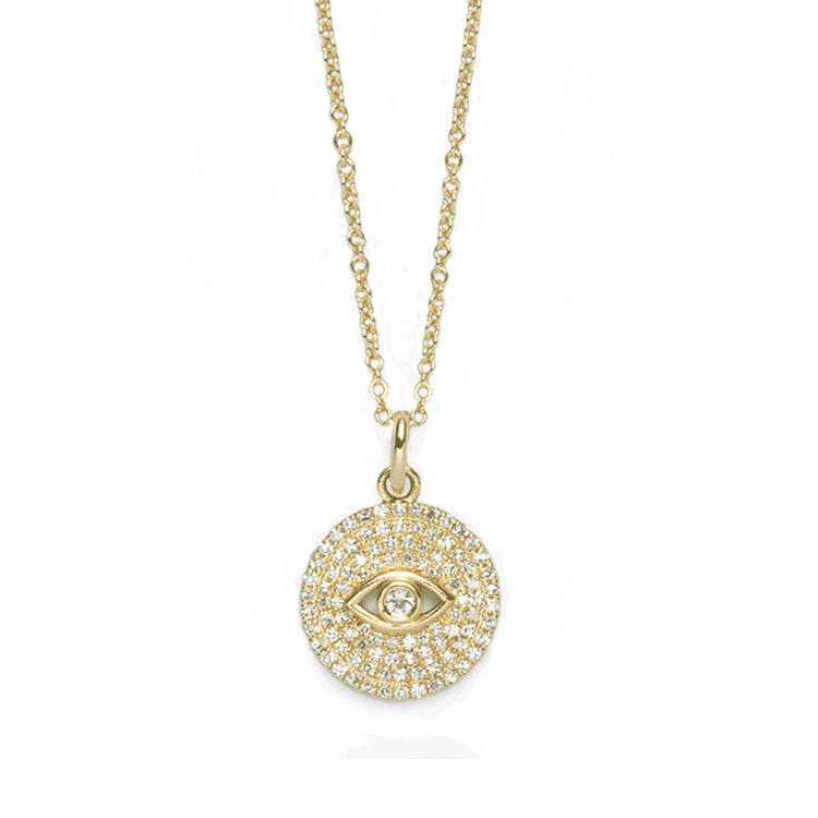 Large Pave Evil Eye Necklace