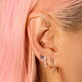Image of 10K Yellow Gold Small Le Bleu Double Stud with Stone and Strand Earrings