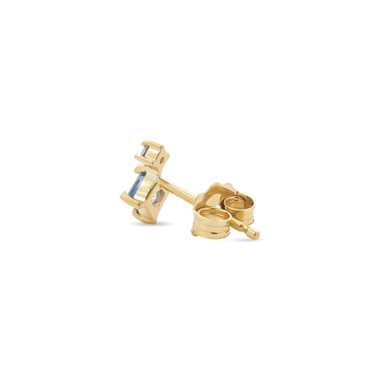 Stone and Strand 10K Yellow Gold Small Le Bleu Blue Sapphire Double Stud Rear Image