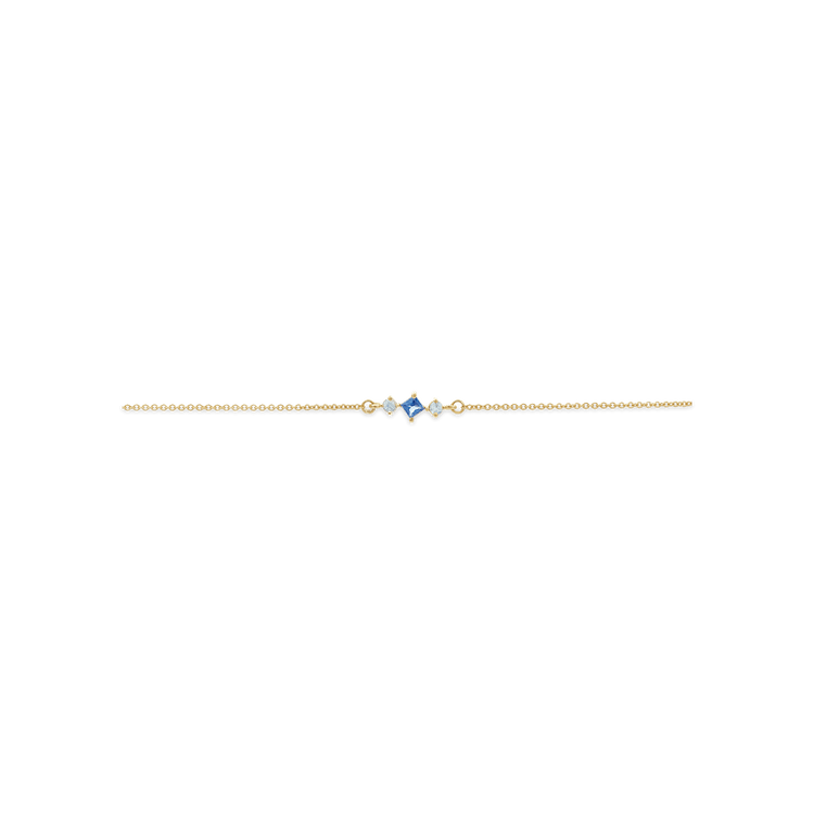 Stone and Strand 10K Yellow Gold Le Bleu Blue Sapphire Slider Bracelet Close Up Image