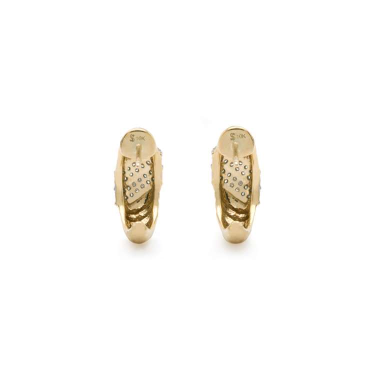 Stone and Strand 10K Yellow Gold Le Grande Cupola Diamond Huggies Rear Image