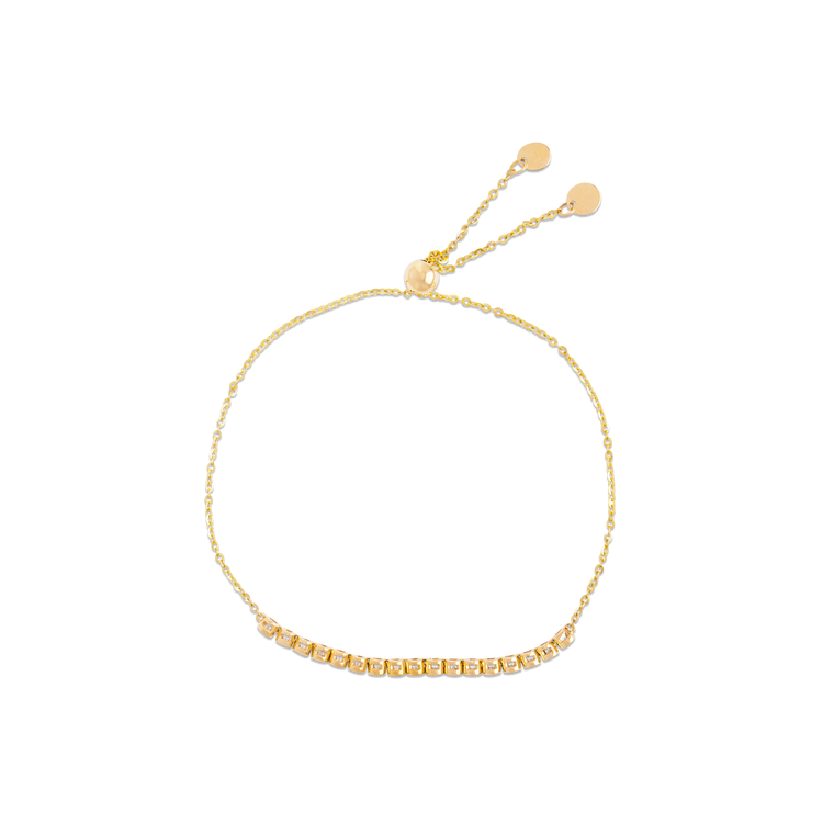 Stone and Strand 10K Yellow Gold Let It Slide Diamond Tennis Bracelet Front Image