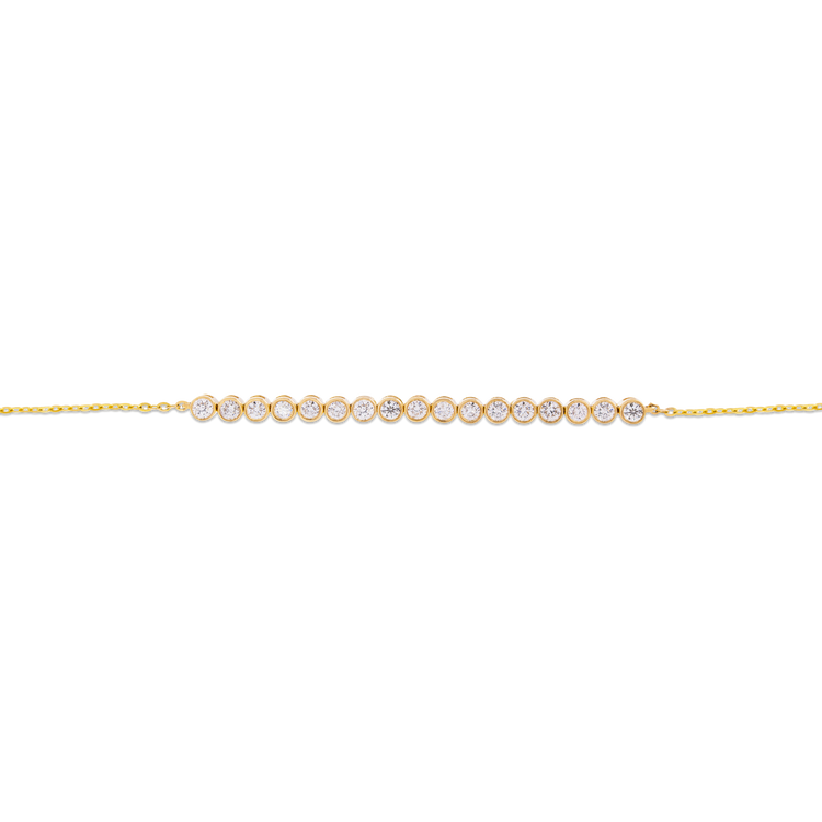 Stone and Strand 10K Yellow Gold Let It Slide Diamond Tennis Bracelet Close Up Image