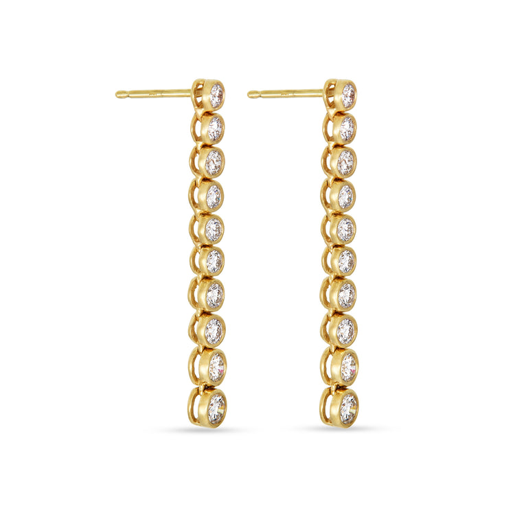 Stone and Strand 10K Yellow Gold Let It Slide Tennis Earrings Side Image