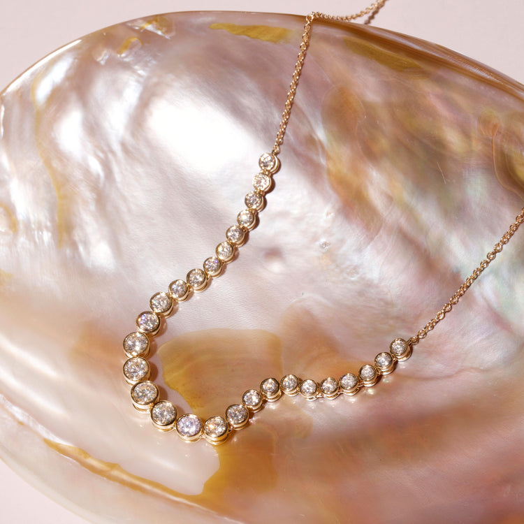 Stone and Strand 10K Yellow Gold Let It Slide Diamond Tennis Necklace Editorial Image