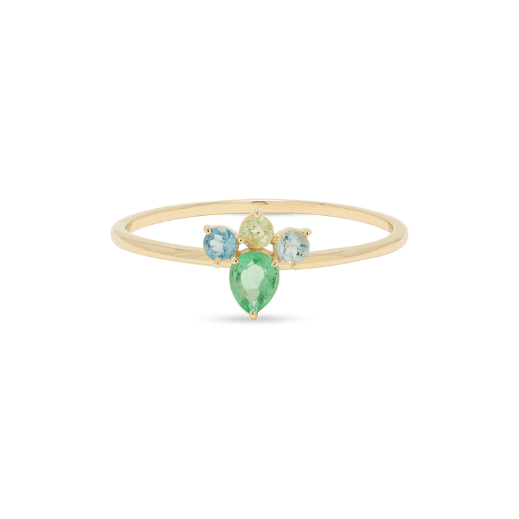 Lucky Emerald Crown Ring