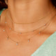 Image of 10K Yellow Gold Lucky Pearl Necklace with Stone and Strand Necklaces