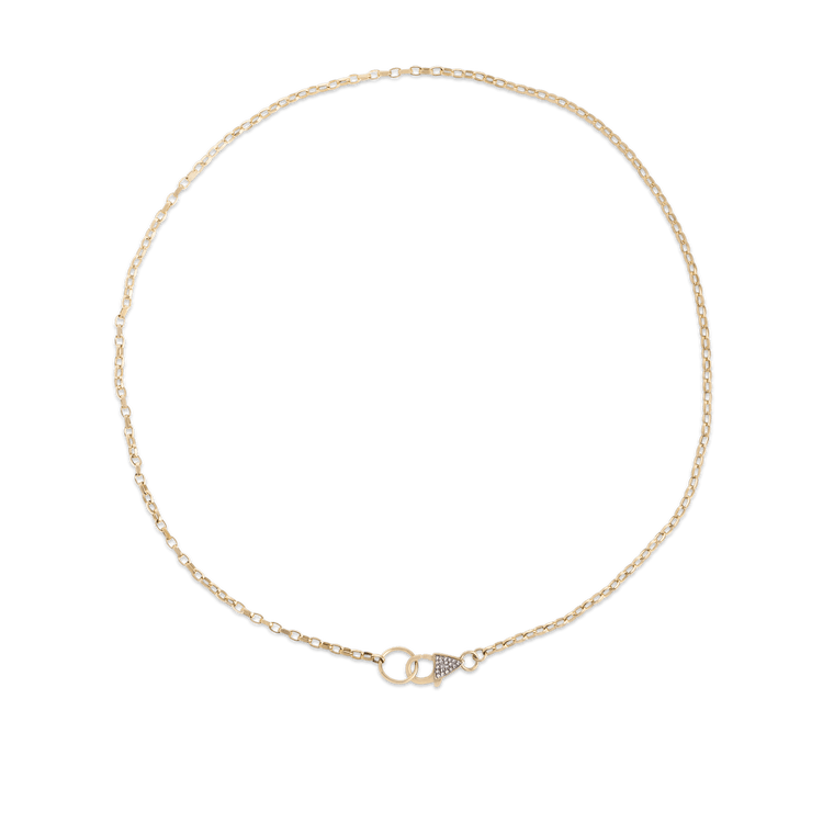 Stone and Strand 14K Yellow Gold Luxe Diamond Chain Lariat Necklace Front Image
