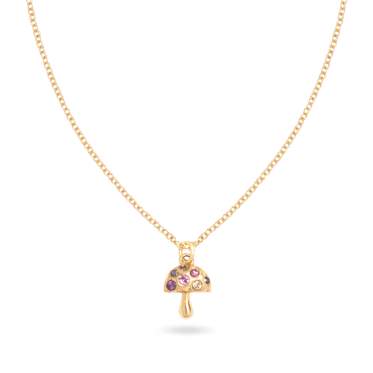 Yellow Chalcedony & Diamonds Magic Mushroom Necklace | SUNROOM