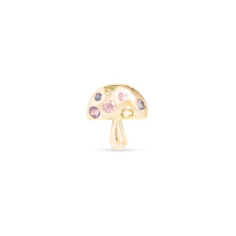Stone and Strand 10K Yellow Gold Magic Mushroom Stud with Gemstones Front Image