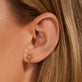 Image of 10K Yellow Gold Magic Mushroom Stud with Gemstones on Models Ear