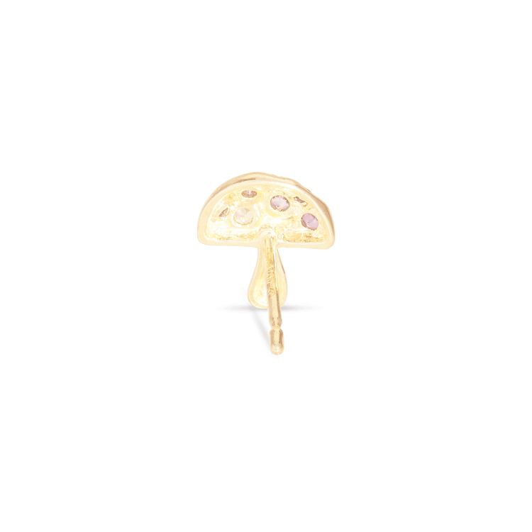 Stone and Strand 10K Yellow Gold Magic Mushroom Stud with Gemstones Rear Image