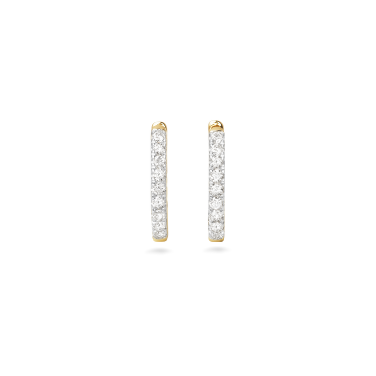 Stone and Strand 10K Yellow Gold Diamond Pave Huggie Earrings Front Image