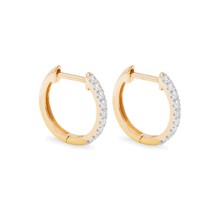 Medium Diamond Pave Huggie Earrings