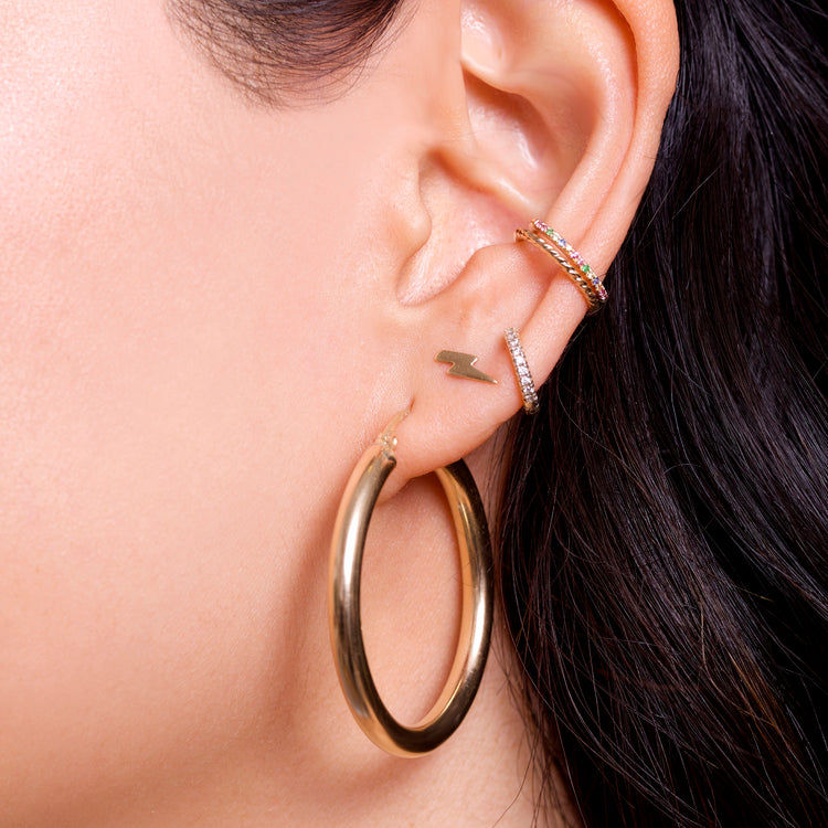 Gold Hollow Hoops