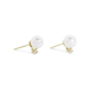 Stone and Strand 14K Yellow Gold Small Pearl & Diamond Earrings Side Image
