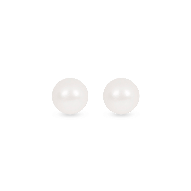 Stone and Strand 14K Yellow Gold Medium Pearl Earrings Front Image