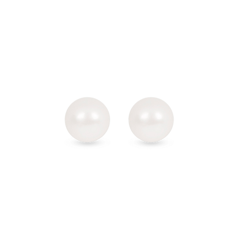 Stone and Strand 14K Yellow Gold Medium Pearl Earrings Front Image