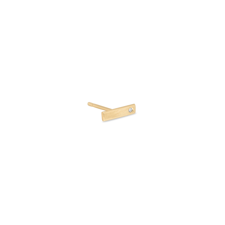 Medium Bar Stud Earring with Diamond