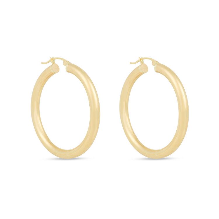 Gold Plated Hoop Earrings 12 MM | Juulry.com
