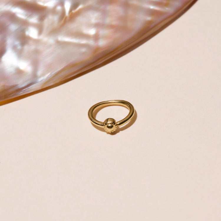 Milgrain Fixed Bead  Piercing Earring