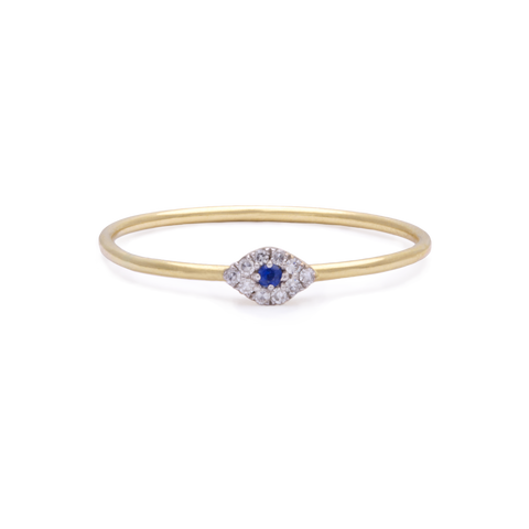 Mini Pave Diamond Evil Eye Ring