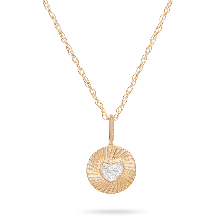 Mini Heart Diamond Medallion Necklace