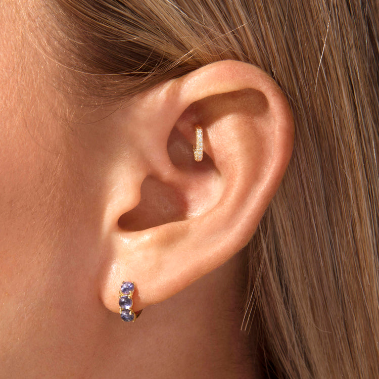 Mini Iolite Bubble Huggie